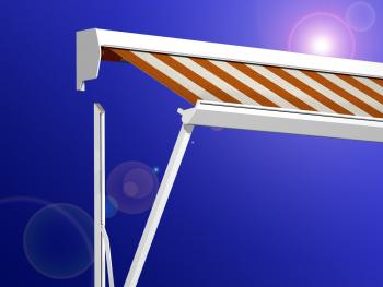 Rood met wit zonwering